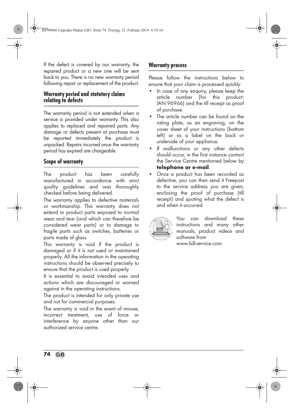 Silvercrest SCCM 800 A1 User Manual | Page 76 / 78