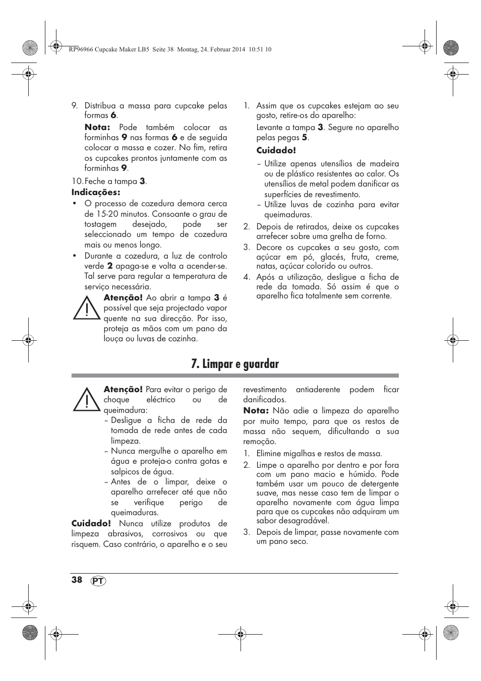 Limpar e guardar | Silvercrest SCCM 800 A1 User Manual | Page 40 / 78