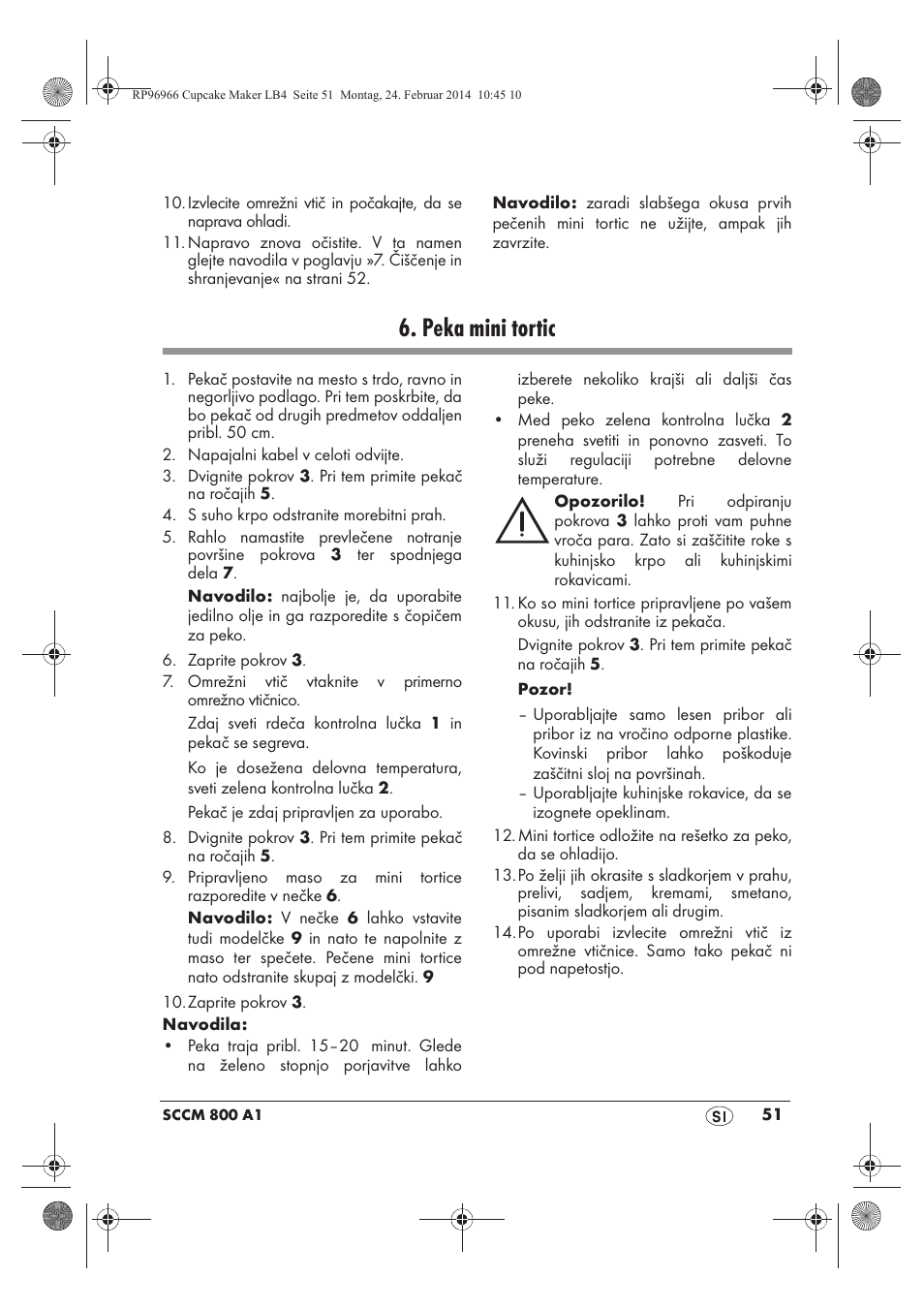 Peka mini tortic | Silvercrest SCCM 800 A1 User Manual | Page 53 / 102