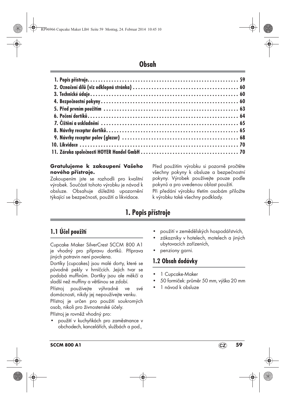 Silvercrest SCCM 800 A1 User Manual | Page 61 / 102