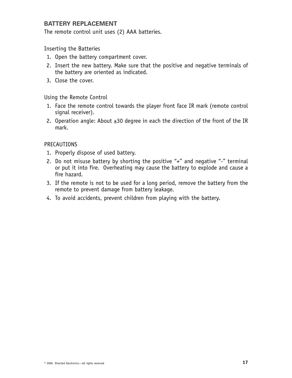 Directed Video DP1020 User Manual | Page 17 / 42