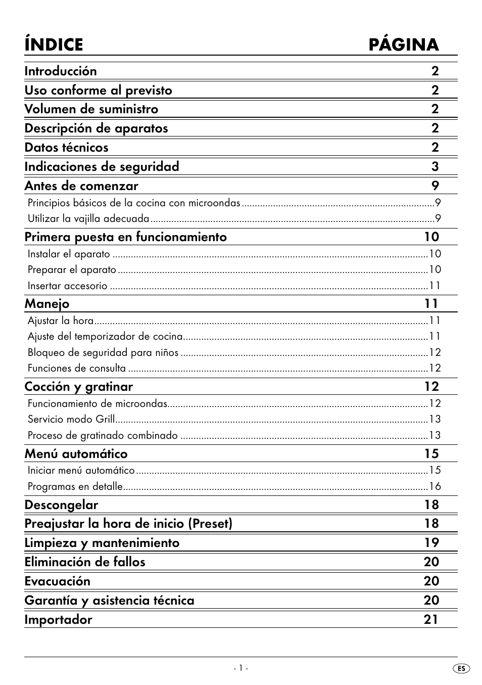 Índice página | Silvercrest SMW 800 B2 User Manual | Page 4 / 113