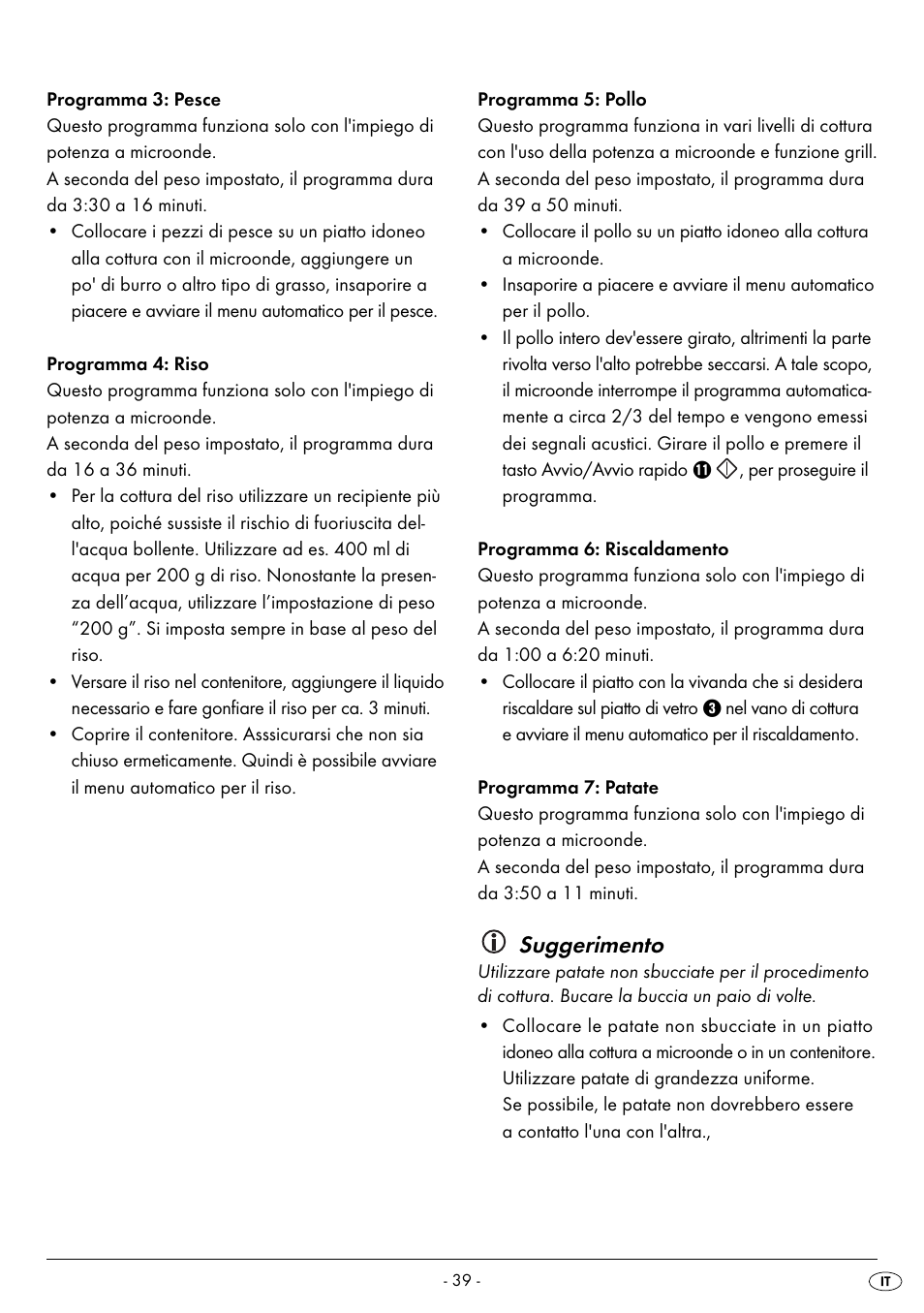 Suggerimento | Silvercrest SMW 800 B2 User Manual | Page 42 / 113