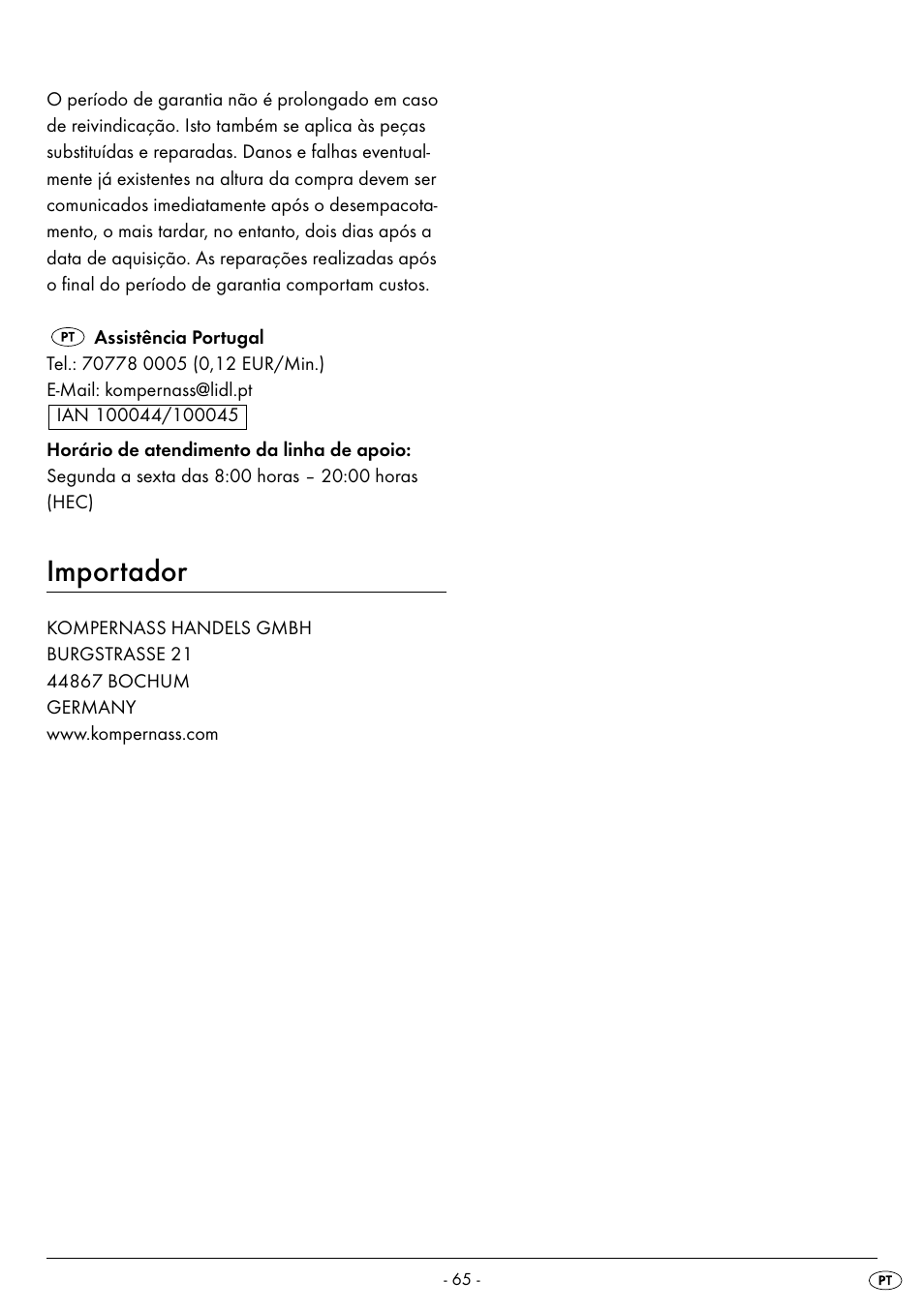 Importador | Silvercrest SMW 800 B2 User Manual | Page 68 / 113