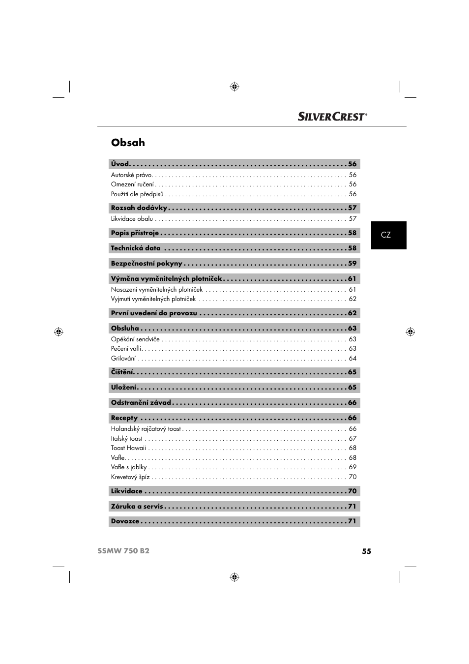 Silvercrest SSMW 750 B2 User Manual | Page 58 / 111