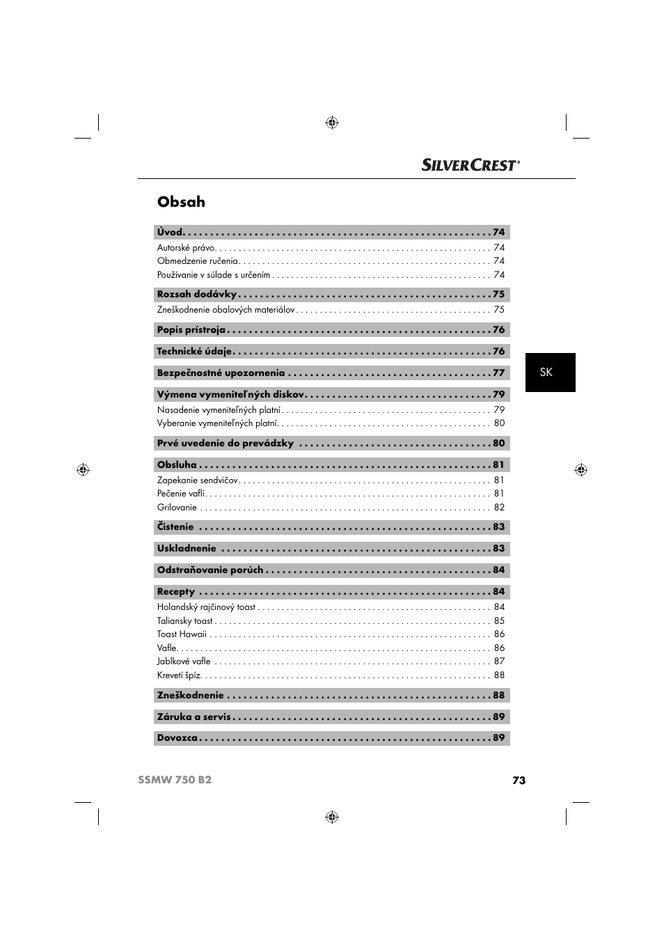 Silvercrest SSMW 750 B2 User Manual | Page 76 / 111