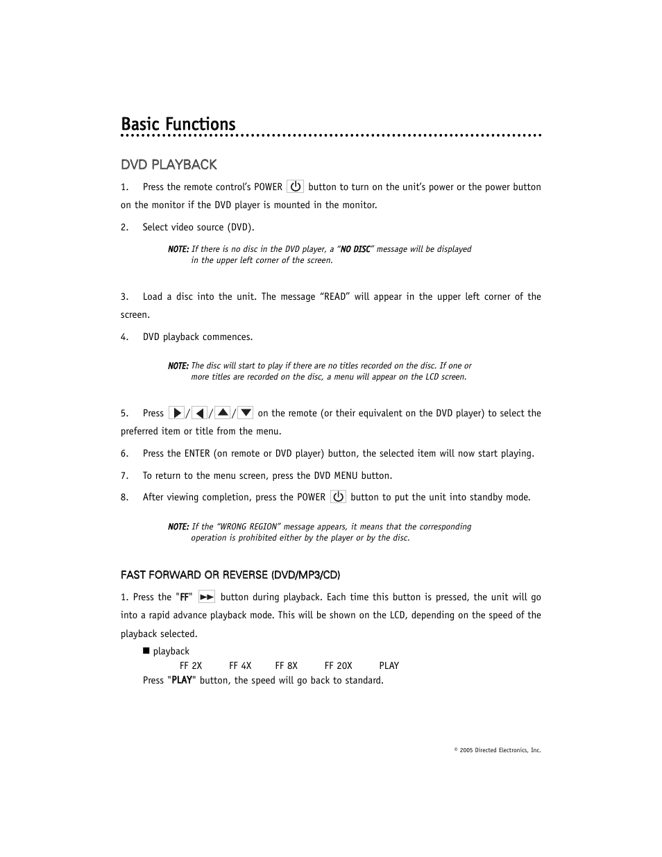 Bbaassiicc ffu un nccttiio on nss | Directed Video DV-POD User Manual | Page 18 / 32