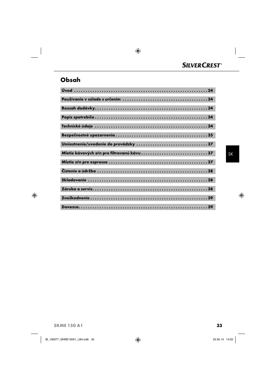 Silvercrest SKME 150 A1 User Manual | Page 36 / 51