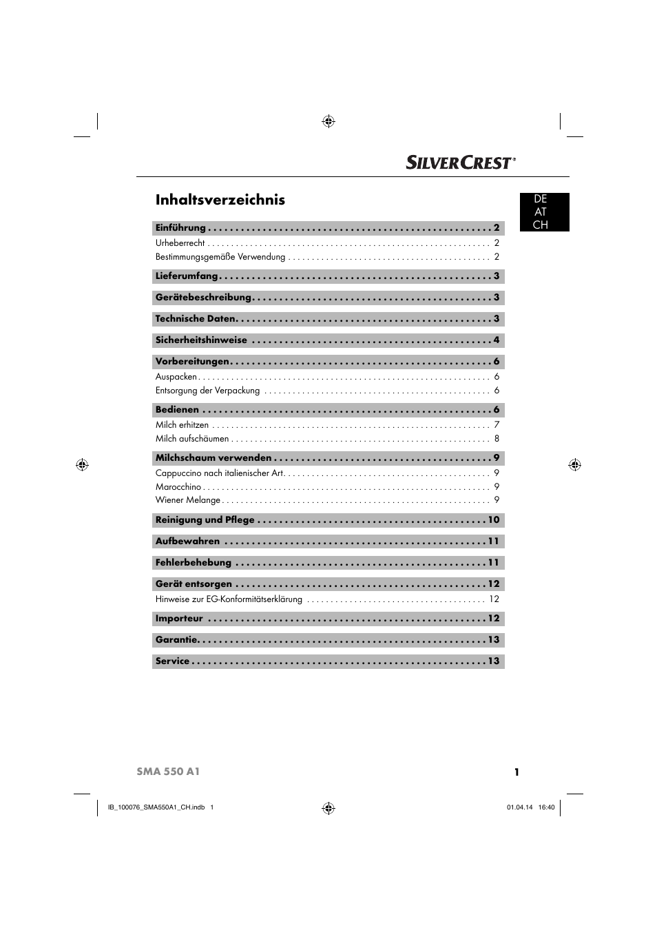 Silvercrest SMA 550 A1 User Manual | Page 4 / 59