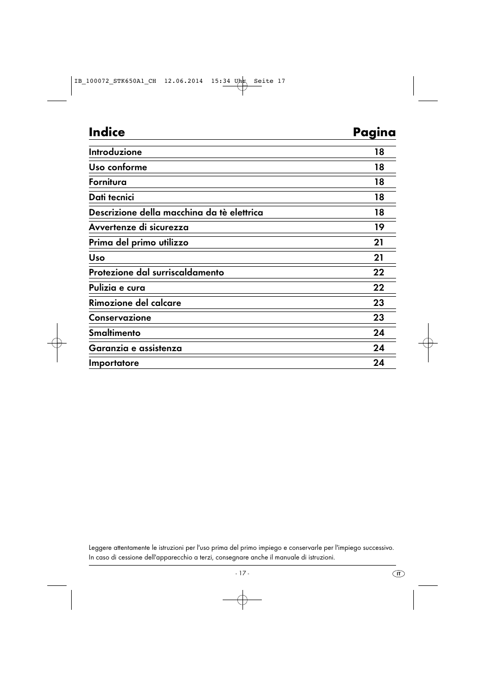 Indice pagina | Silvercrest STK 650 A1 User Manual | Page 20 / 36