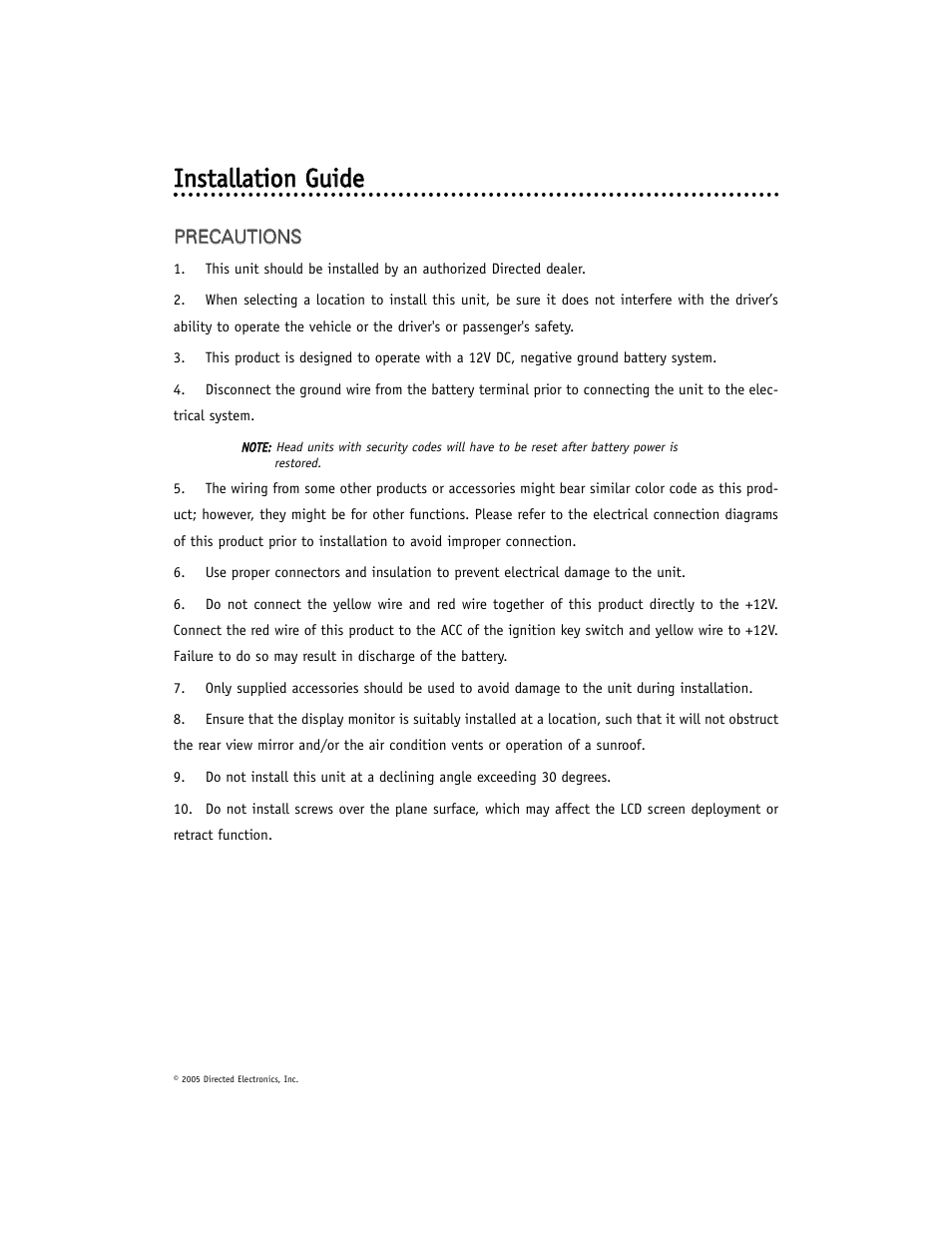 Directed Electronics OHV901 User Manual | Page 17 / 27