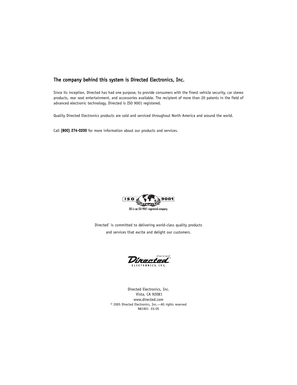 Directed Electronics OHV901 User Manual | Page 27 / 27