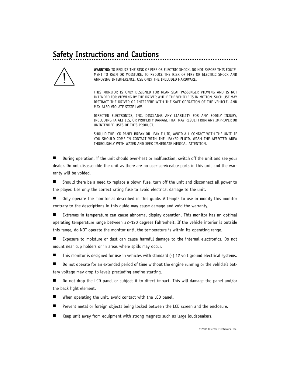 Directed Electronics OHV901 User Manual | Page 4 / 27