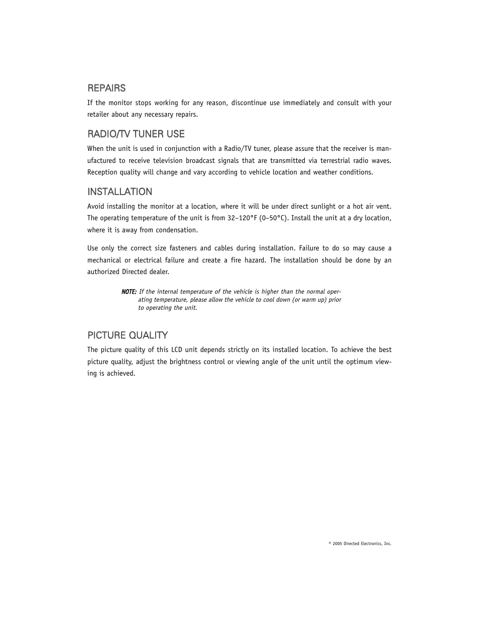 Directed Electronics OHV901 User Manual | Page 6 / 27