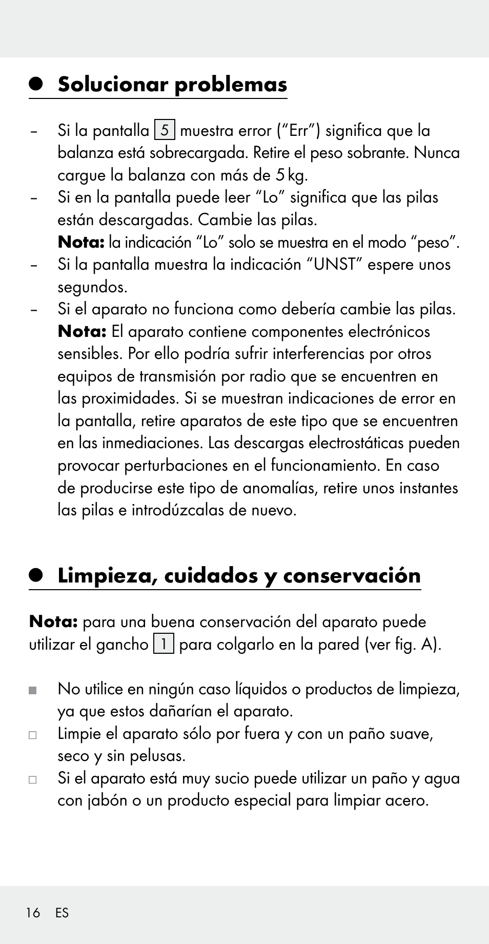 Solucionar problemas, Limpieza, cuidados y conservación | Silvercrest Z31183 User Manual | Page 16 / 78