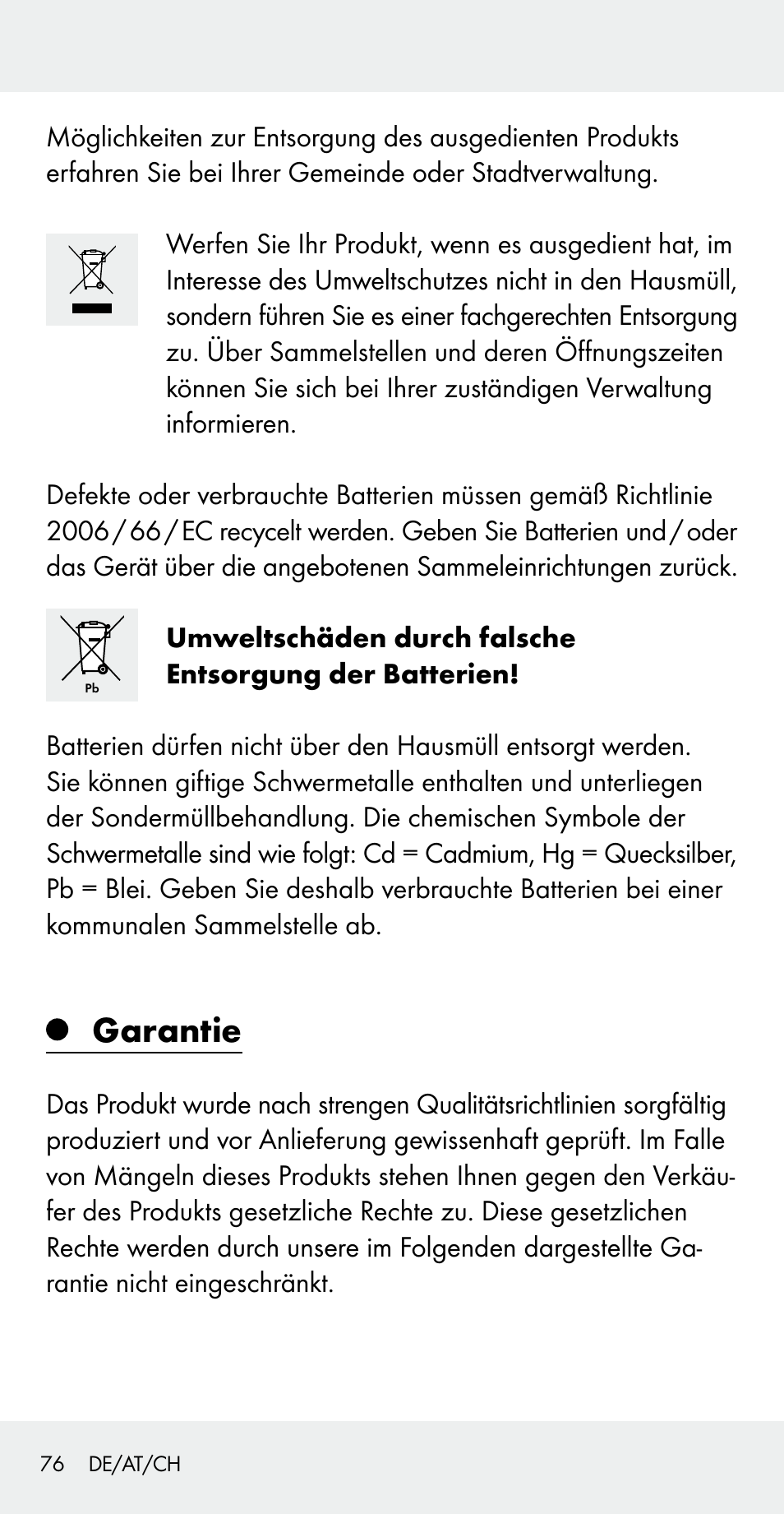 Garantie | Silvercrest Z31183 User Manual | Page 76 / 78