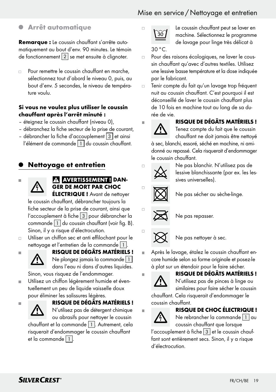 Arrêt automatique, Nettoyage et entretien | Silvercrest SSHK 100 B2 User Manual | Page 19 / 47