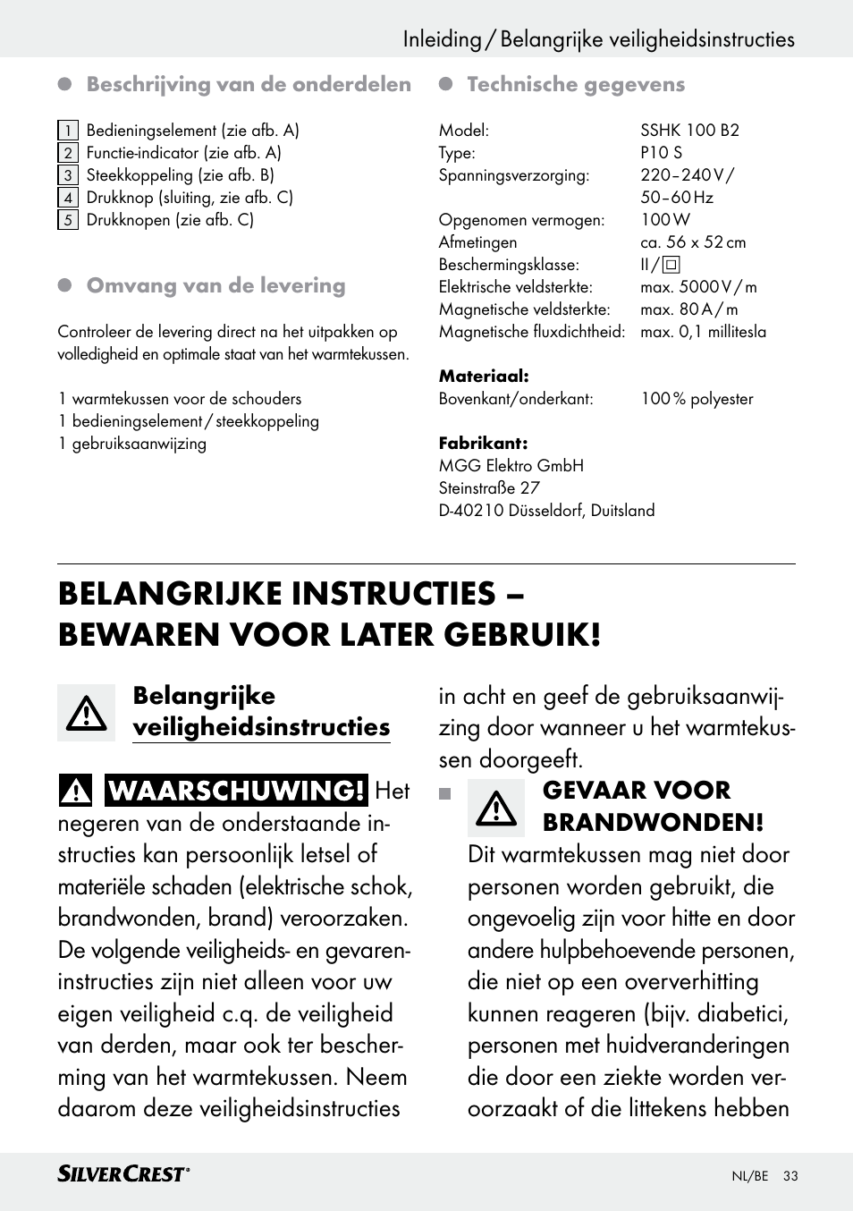Silvercrest SSHK 100 B2 User Manual | Page 33 / 47