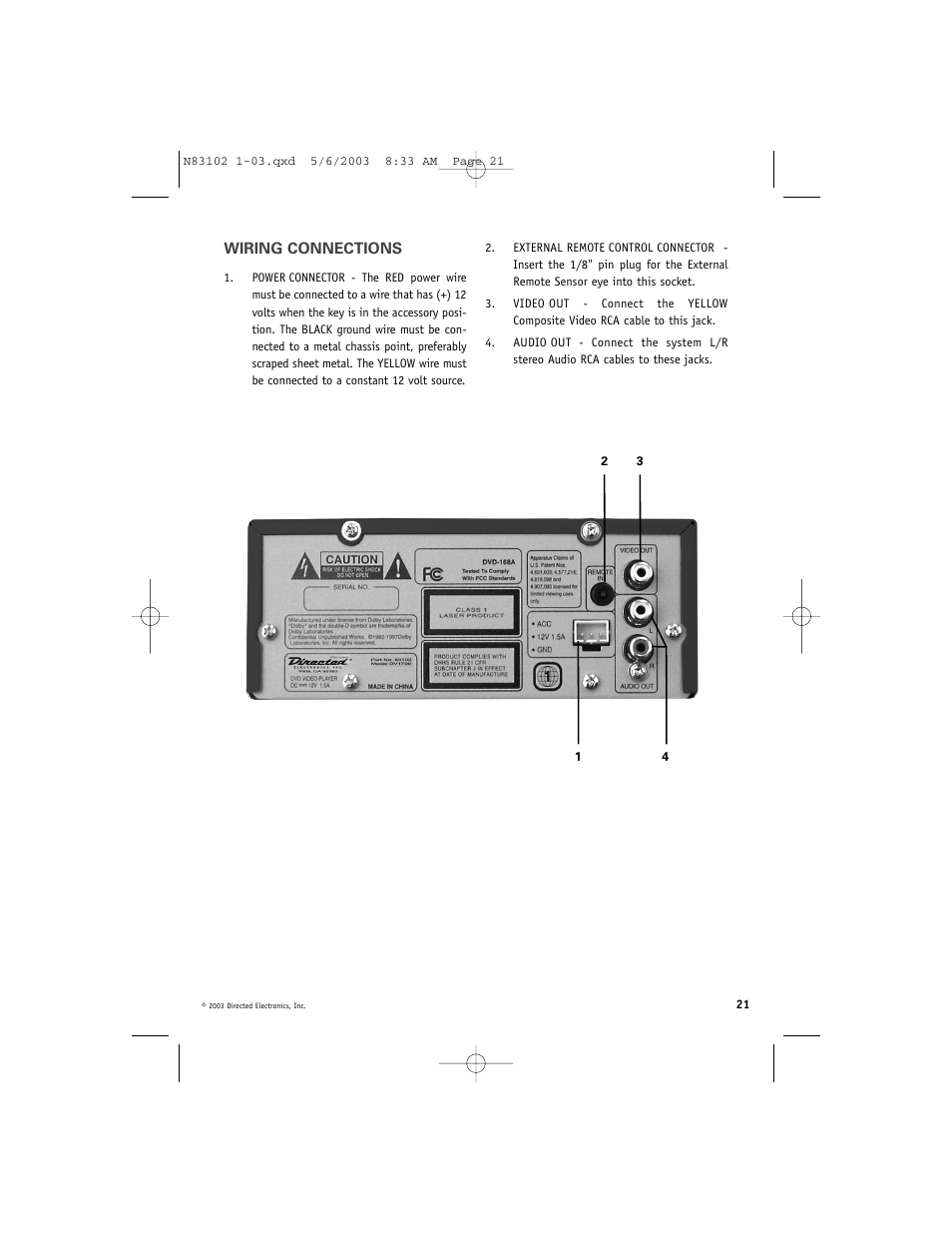 Directed Video DV1700 User Manual | Page 21 / 24