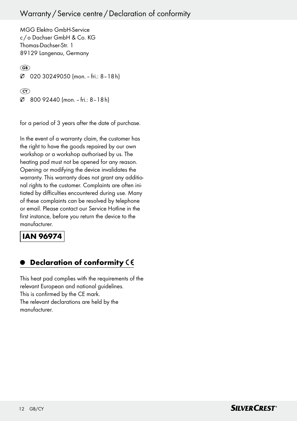 Πίνακας περιεχομένων | Silvercrest SHBR 100 B2 User Manual | Page 12 / 25