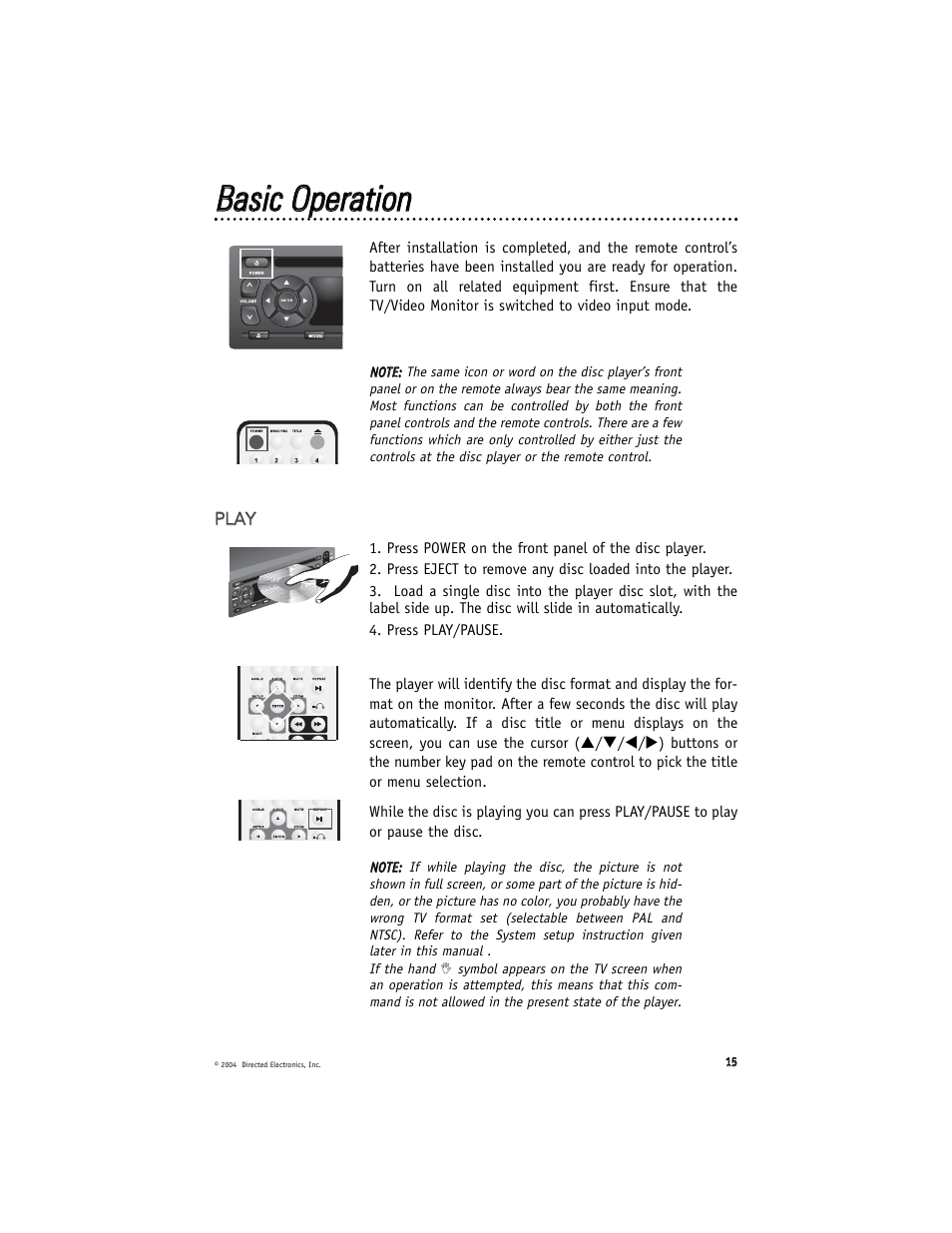 Bbaassiicc o oppeerraattiioonn | Directed Video DV2602 User Manual | Page 15 / 36