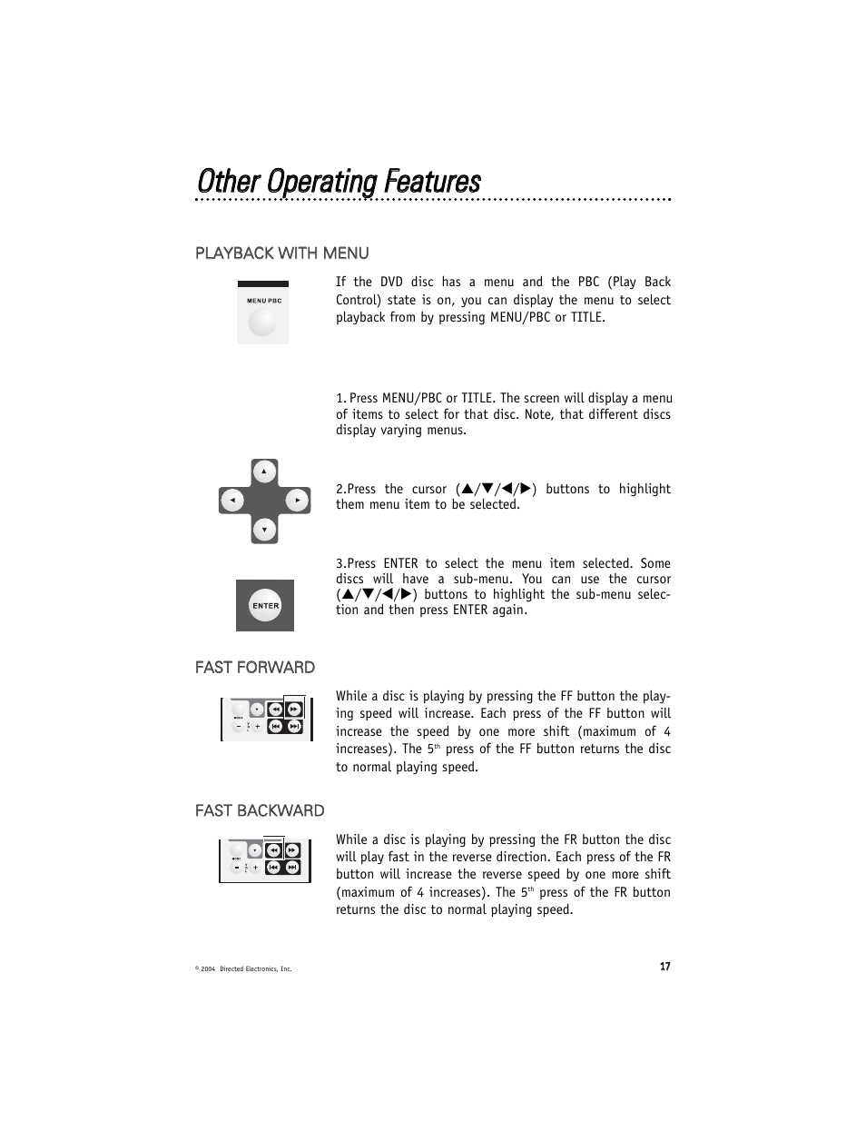 Ootthheerr o oppeerraattiinngg ffeeaattuurreess | Directed Video DV2602 User Manual | Page 17 / 36