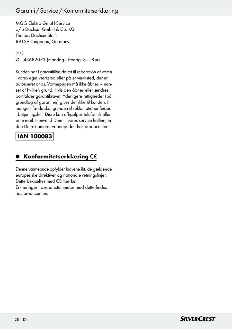 Silvercrest SHK 100 D3 User Manual | Page 28 / 54