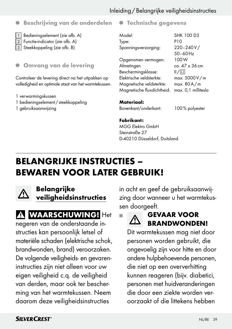 Silvercrest SHK 100 D3 User Manual | Page 39 / 54