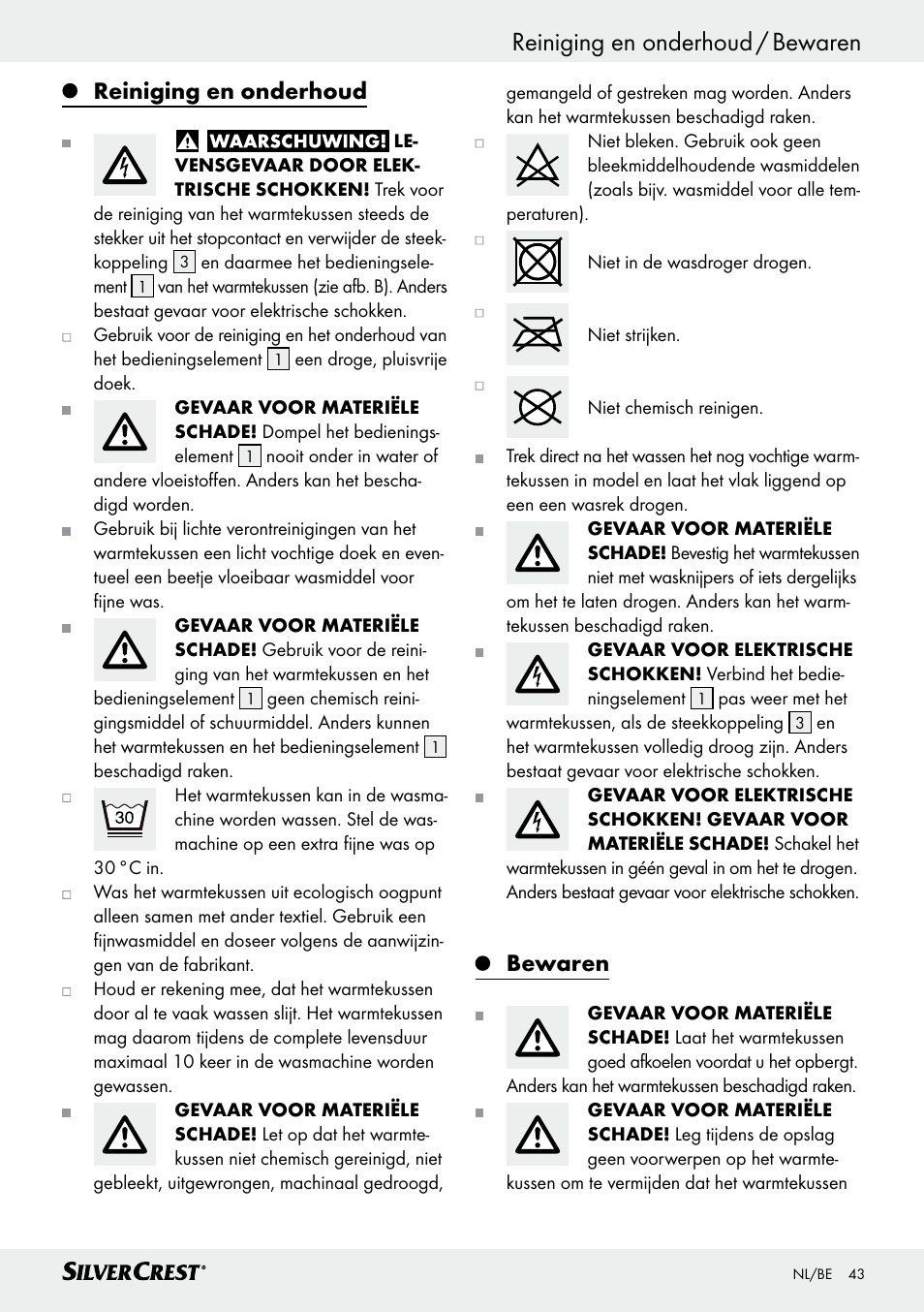 Reiniging en onderhoud, Bewaren | Silvercrest SHK 100 D3 User Manual | Page 43 / 54