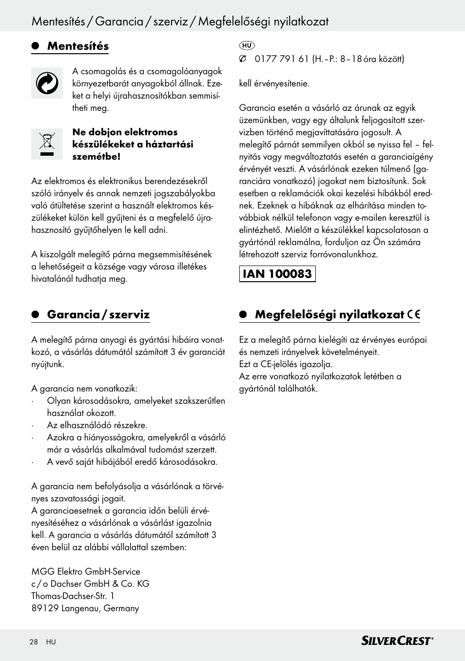 Silvercrest SHK 100 D3 User Manual | Page 28 / 54