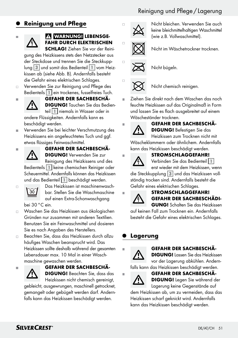 Reinigung und pflege, Lagerung | Silvercrest SHK 100 D3 User Manual | Page 51 / 54