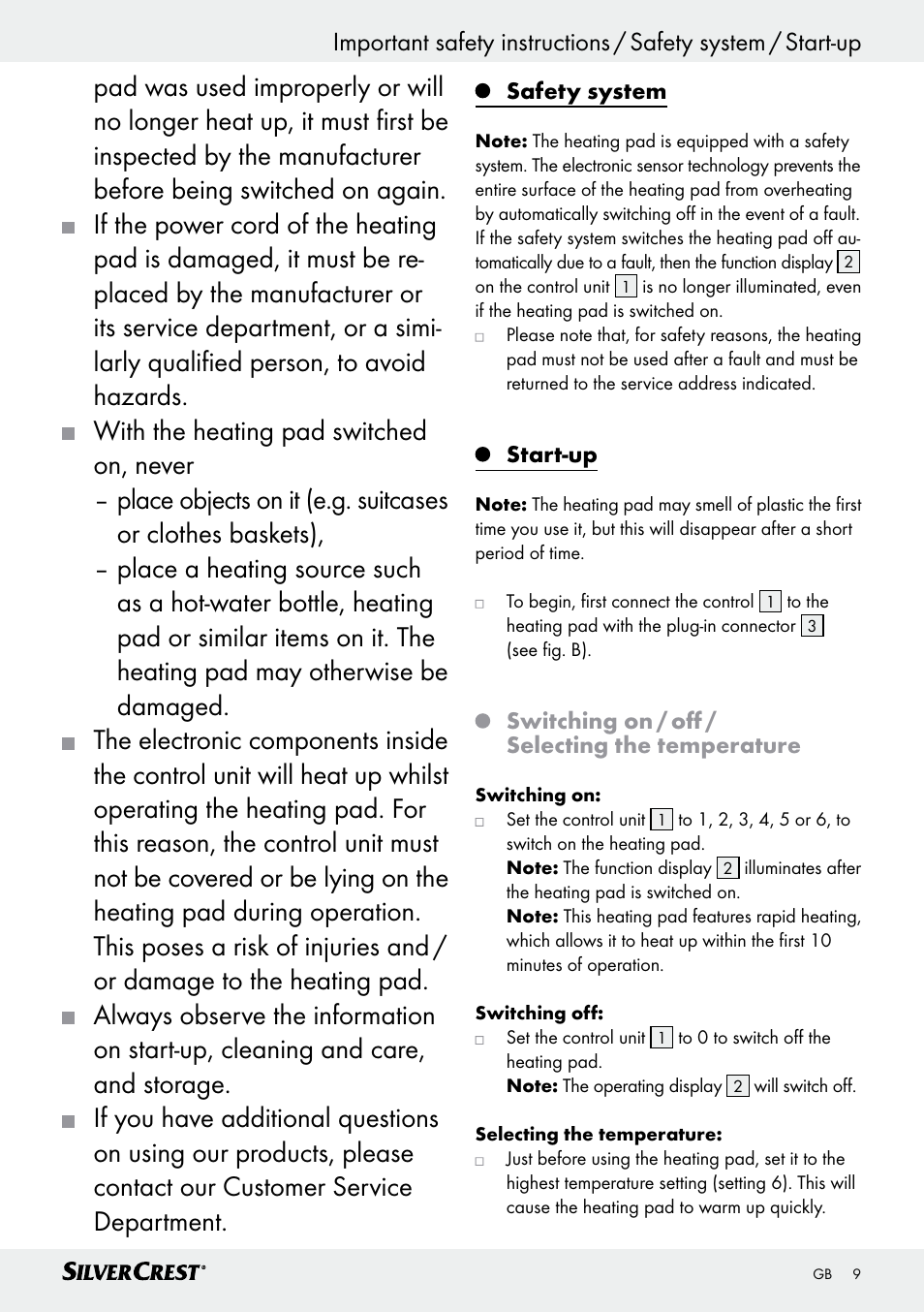 Introduction / important safety instructions | Silvercrest SHK 100 D3 User Manual | Page 9 / 54