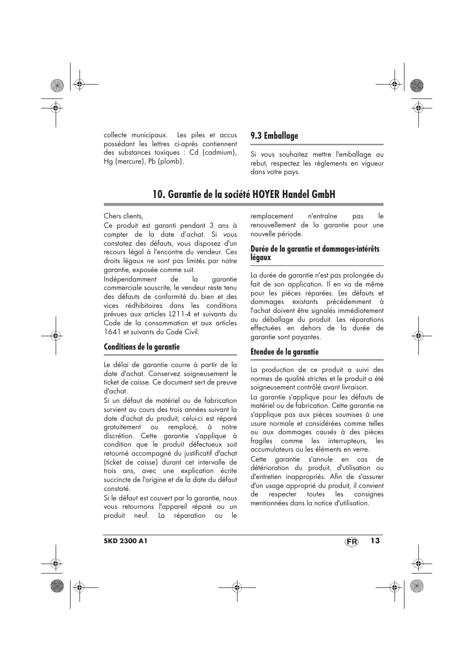 Garantie de la société hoyer handel gmbh | Silvercrest SKD 2300 A1 User Manual | Page 15 / 54