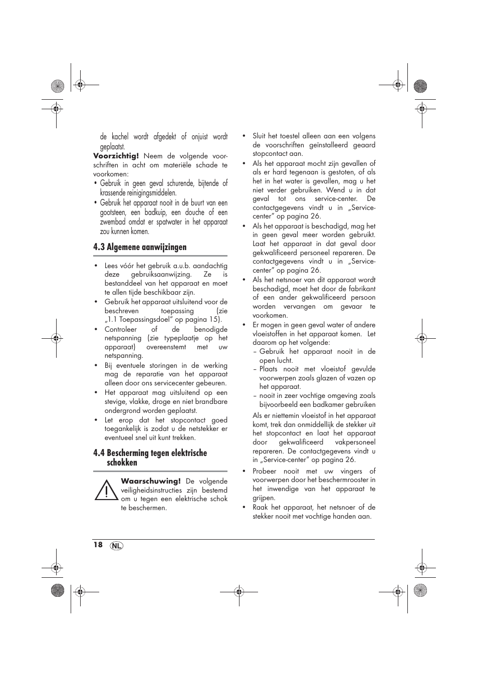 3 algemene aanwijzingen, 4 bescherming tegen elektrische schokken | Silvercrest SKD 2300 A1 User Manual | Page 20 / 54