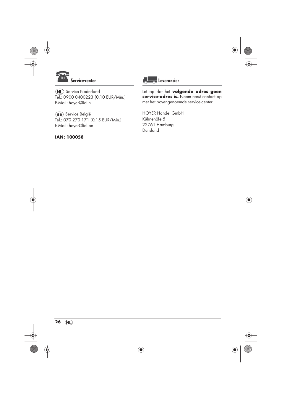 Service-center, Leverancier | Silvercrest SKD 2300 A1 User Manual | Page 28 / 54
