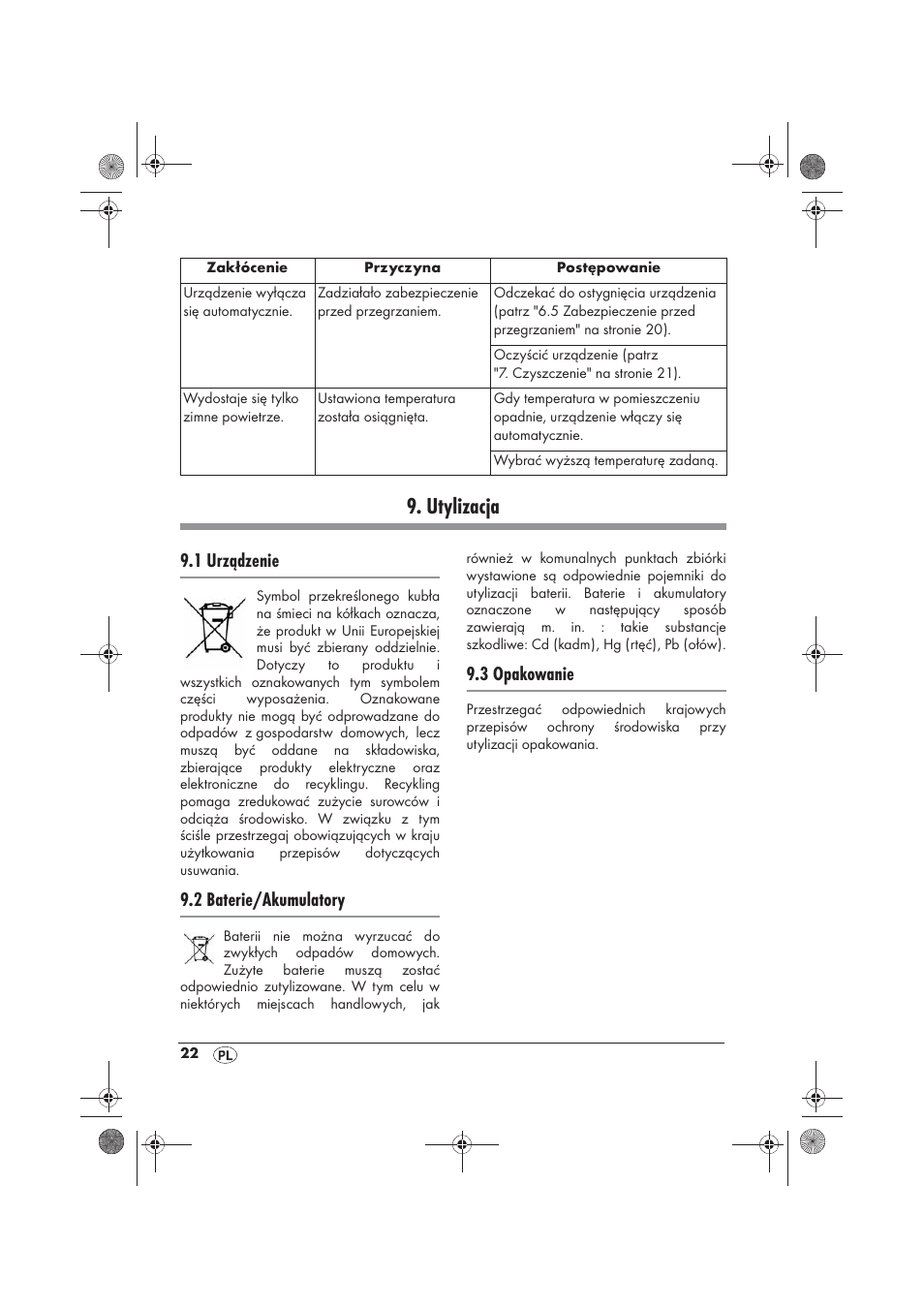 Utylizacja, 1 urządzenie, 2 baterie/akumulatory | 3 opakowanie | Silvercrest SKD 2300 A1 User Manual | Page 24 / 86