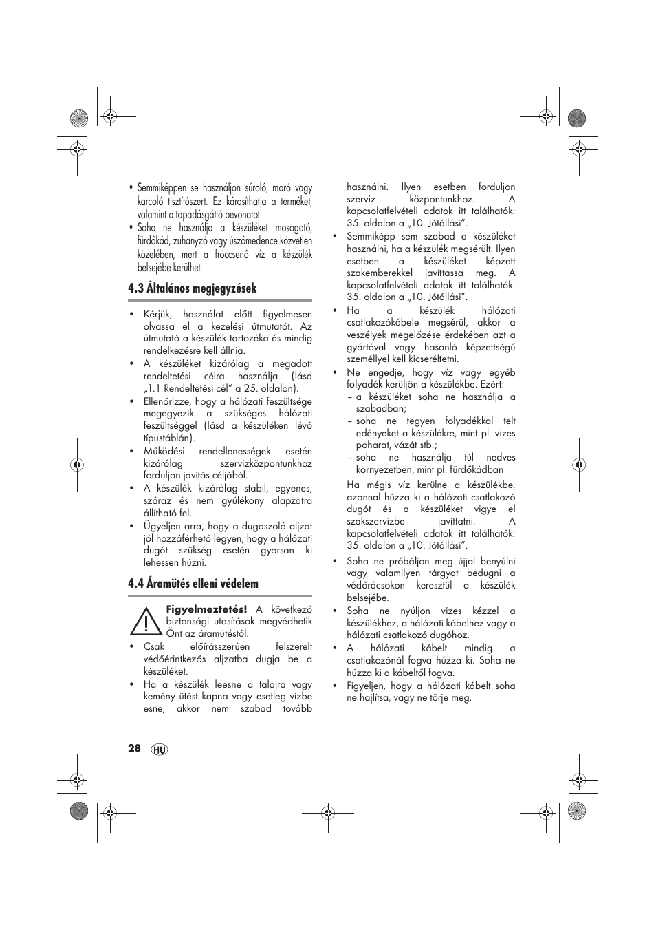 3 általános megjegyzések, 4 áramütés elleni védelem | Silvercrest SKD 2300 A1 User Manual | Page 30 / 86