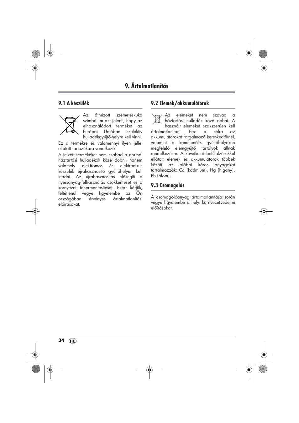 Ártalmatlanítás | Silvercrest SKD 2300 A1 User Manual | Page 36 / 86