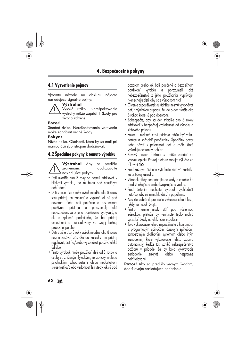 Bezpečnostné pokyny | Silvercrest SKD 2300 A1 User Manual | Page 64 / 86