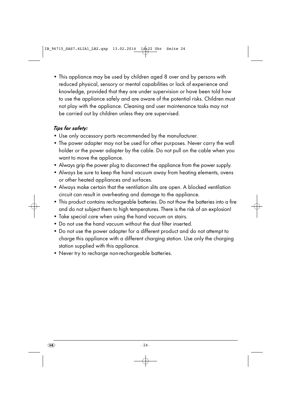 Silvercrest SAS 7.4 LI A2 User Manual | Page 27 / 32