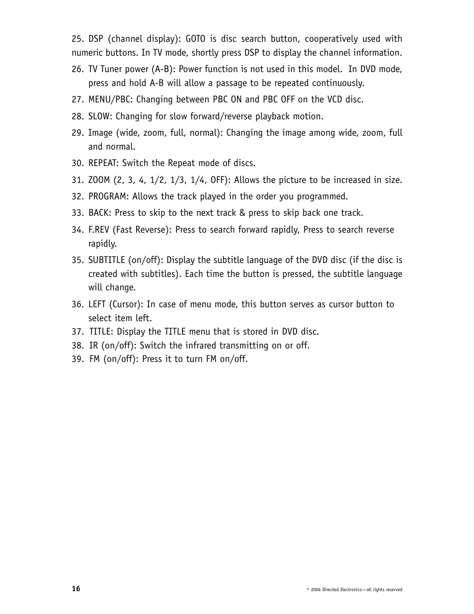 Directed Video CD1020 User Manual | Page 16 / 34