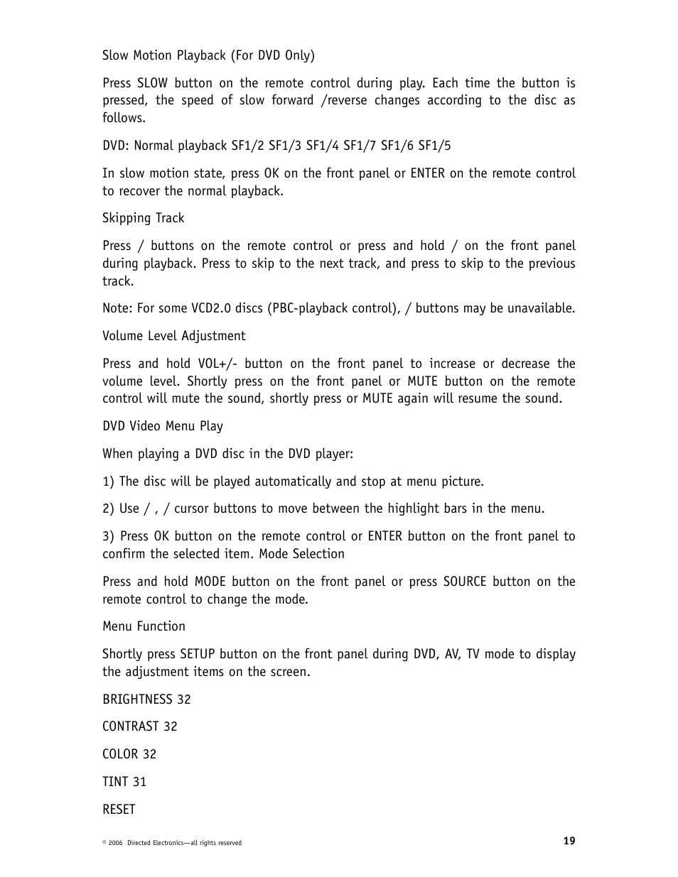 Directed Video CD1020 User Manual | Page 19 / 34