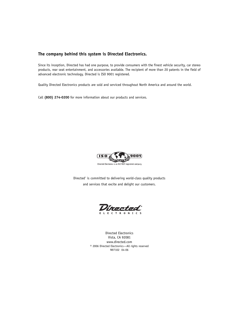 Directed Video CD1020 User Manual | Page 34 / 34