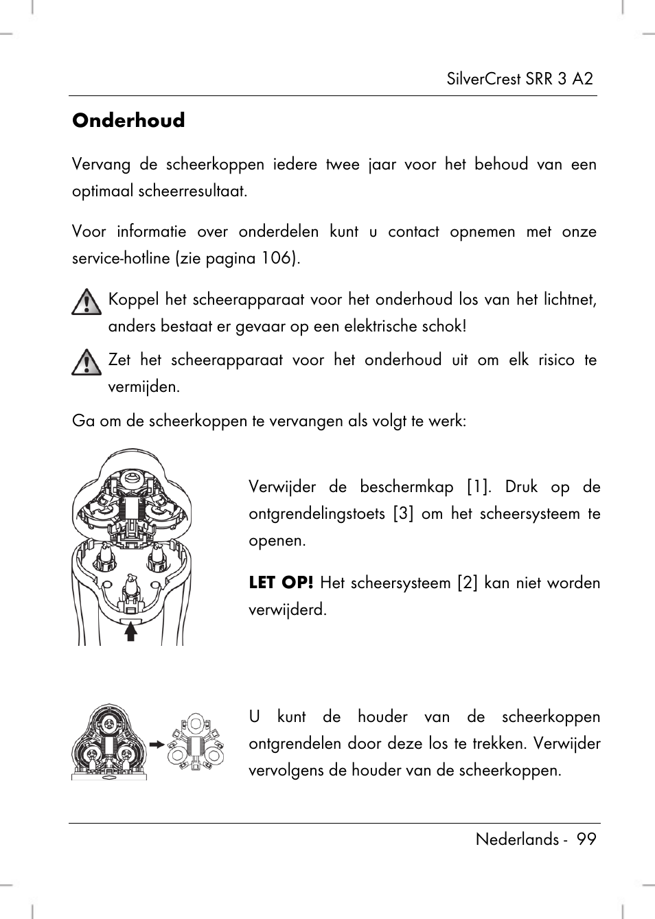 Onderhoud | Silvercrest SRR 2 A2 User Manual | Page 101 / 130