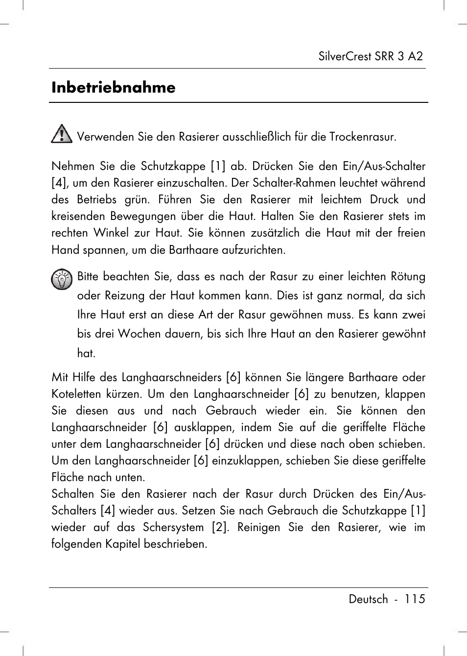 Inbetriebnahme | Silvercrest SRR 2 A2 User Manual | Page 117 / 130