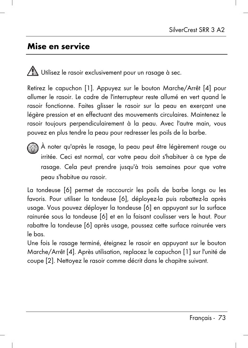 Mise en service | Silvercrest SRR 2 A2 User Manual | Page 75 / 130