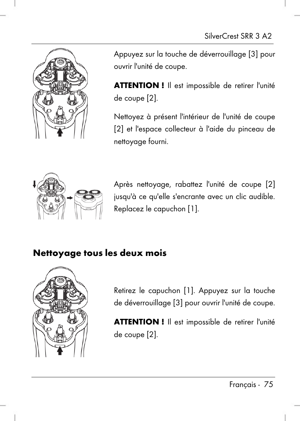 Nettoyage tous les deux mois | Silvercrest SRR 2 A2 User Manual | Page 77 / 130