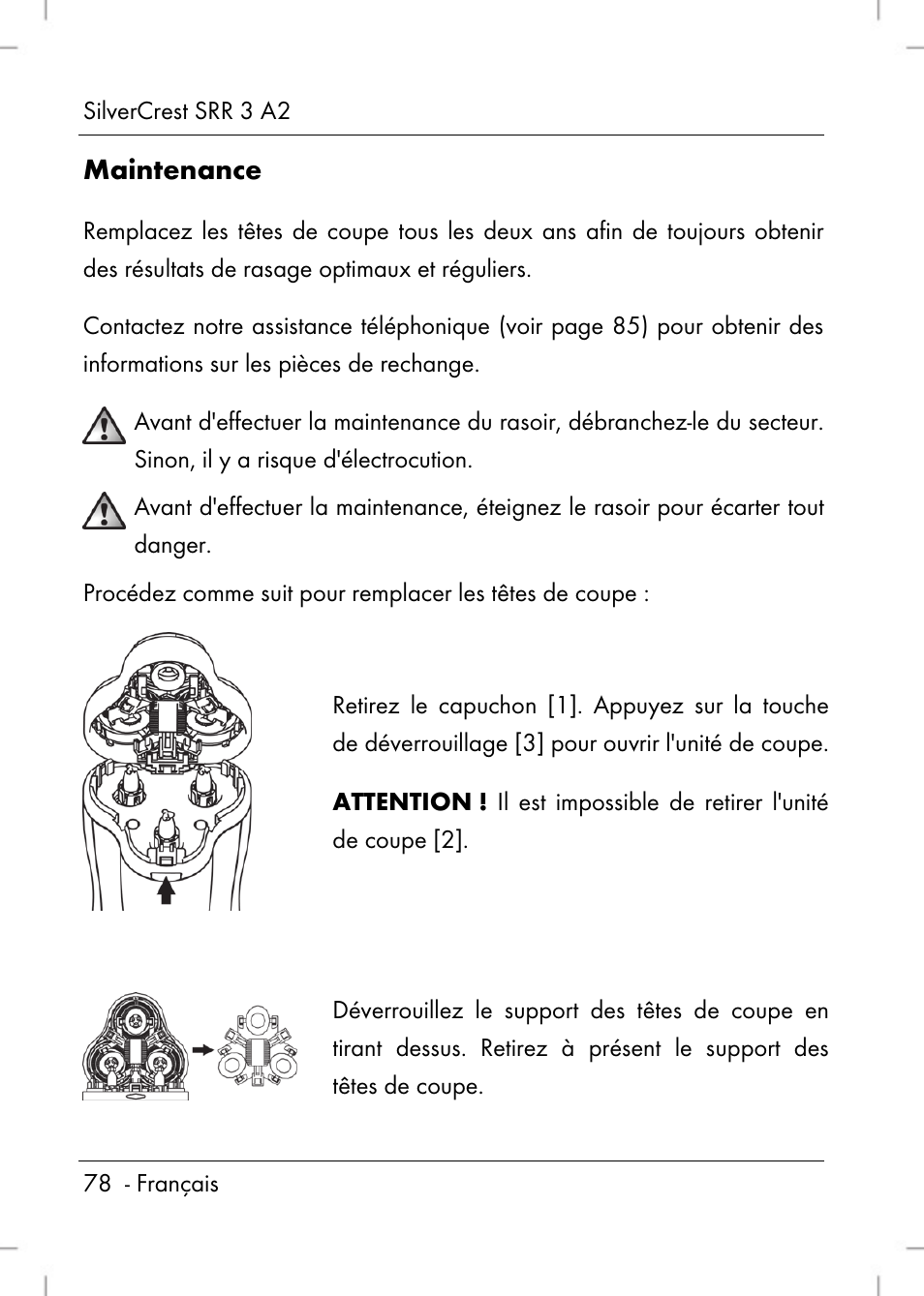 Maintenance | Silvercrest SRR 2 A2 User Manual | Page 80 / 130