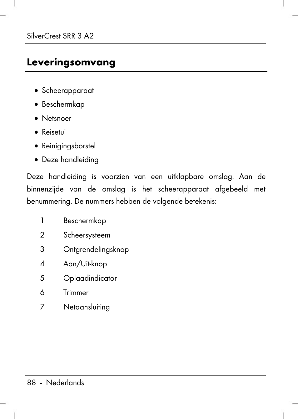 Leveringsomvang | Silvercrest SRR 2 A2 User Manual | Page 90 / 130