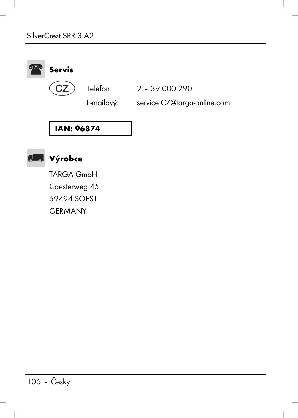 Silvercrest SRR 2 A2 User Manual | Page 108 / 152